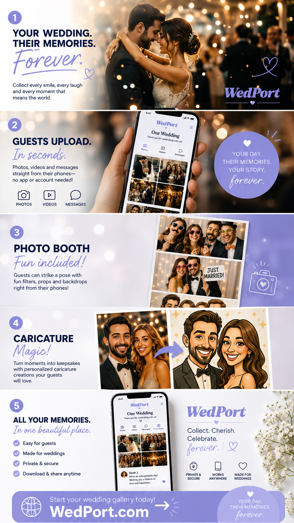 WedPort QR code, photo uploads and photo booth